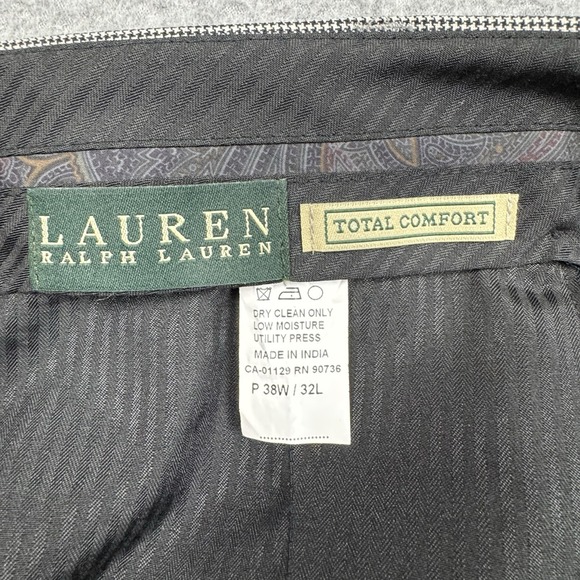 Lauren Ralph Lauren Total Comfort Pants Mens 38x32 Houndstooth Cuffed Pleated - Picture 3 of 8
